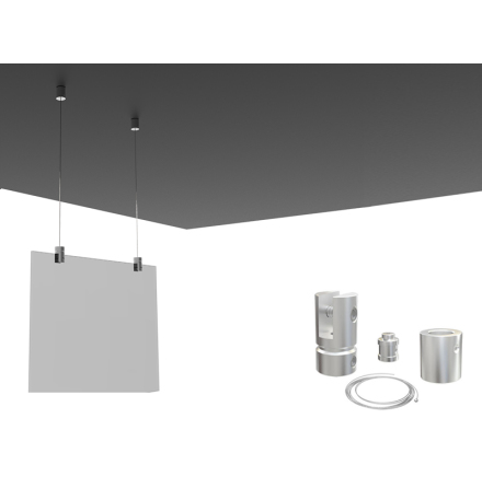 Hanging kit for up to 6mm panel Aluminium, 1st
