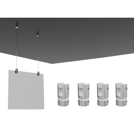 Skyltfsten i aluminium, 17mm i diameter, 4-pack