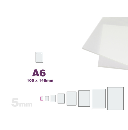 GS Acrylic A6 5mm DS Matt 105x148mm Frost med matt kant 13 mm 
