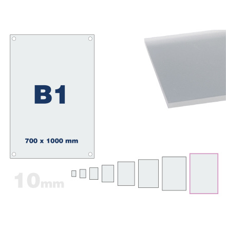 Skyltmne, 10mm frostad akryl, 700x1000mm