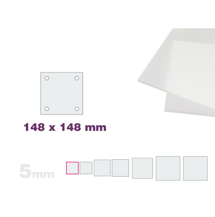 Skyltmne, frostad akryl 5mm, 148x148mm 