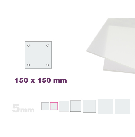 Skyltmne, frostad akryl 5mm, 150x150mm             