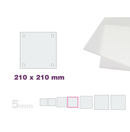 Skyltmne, frostad akryl 5mm, 210x210mm 