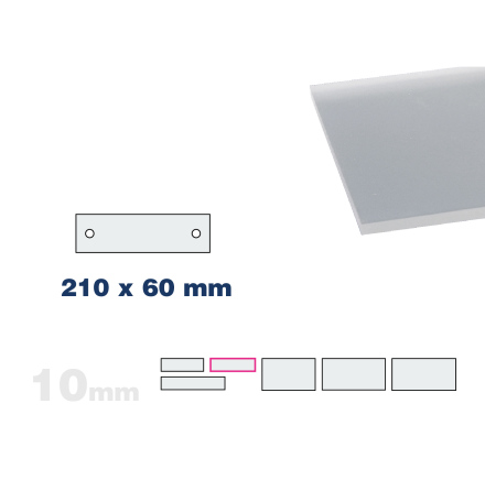 Skyltmne, 10mm frosted, 210x60mm