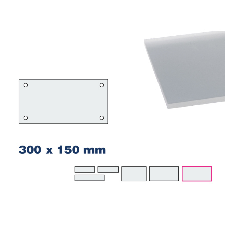 Skyltmne, 10mm frosted, 300x150mm