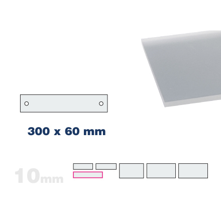 Skyltmne, 10mm frosted, 300x60mm 