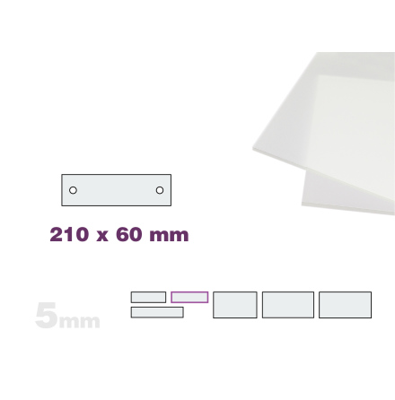Skyltmne, frostad akryl 5mm, 210x60mm                