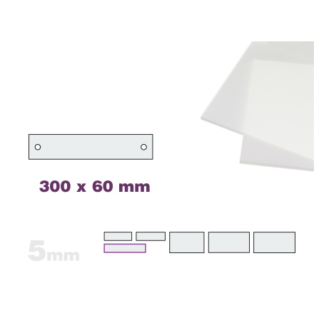 Skyltmne, frostad akryl 5mm, 300x60mm 