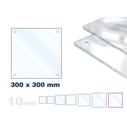 Skyltmne, 10mm Clear, 300x300mm