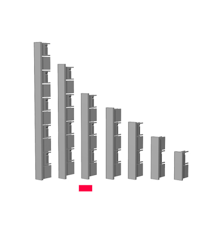 DOUBLE SIDED ENDCAP 187mm GREY