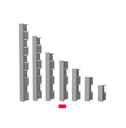 DOUBLE SIDED ENDCAP 156mm GREY