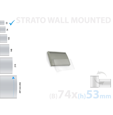 Strato, väggmonterad skylt, skyltyta 74x53mm 