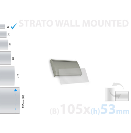 Strato, vggmonterad skylt, skyltyta 105x53mm