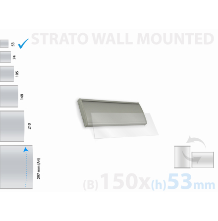 Strato, vggmonterad skylt, skyltyta 150x53mm