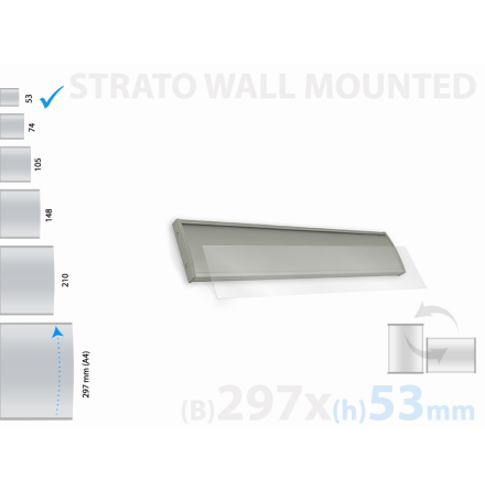 Strato, vggmonterad skylt, skyltyta 297x53mm 