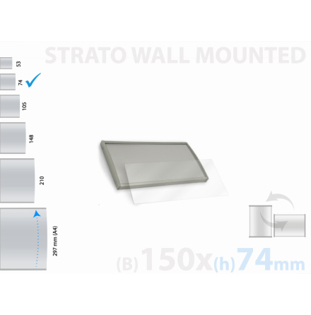 Strato, vggmonterad skylt, skyltyta 150x74mm 