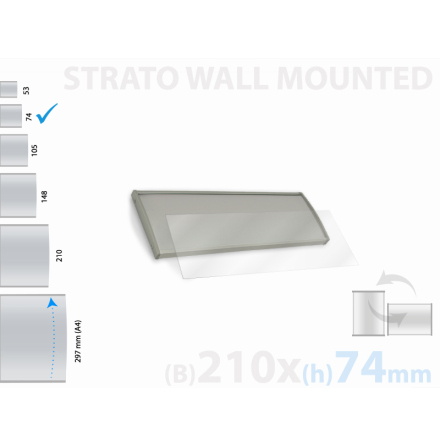 Strato, vggmonterad skylt, skyltyta 210x74mm 