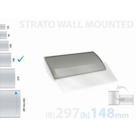 Strato, vggmonterad skylt, skyltyta 297x148mm 