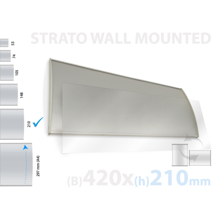 Strato, väggmonterad skylt, skyltyta 420x210mm 