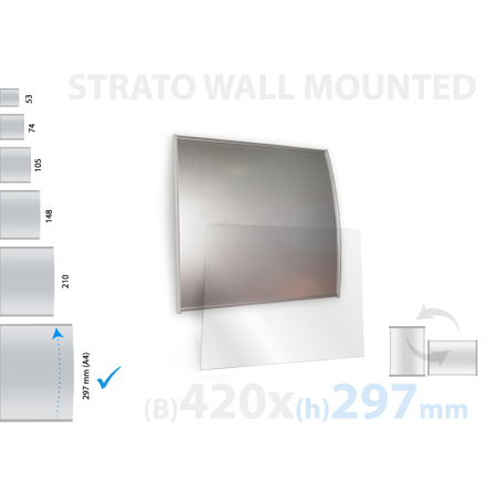 Strato, väggmonterad skylt, skyltyta 420x297mm, A3