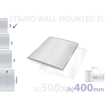 Strato, väggmonterad skylt, skyltyta 500x400mm