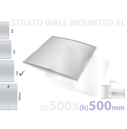Strato, väggmonterad skylt, skyltyta 500x500mm 