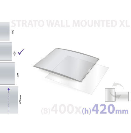 Strato, väggmonterad skylt, skyltyta 400x420mm 
