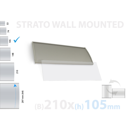 Strato, vggmonterad skylt, skyltyta 210x105mm