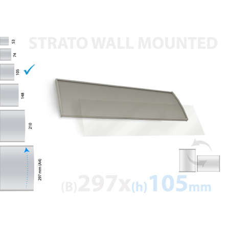 Strato, vggmonterad skylt, skyltyta 297x105mm 