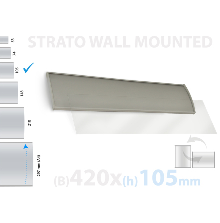 Strato, väggmonterad skylt, skyltyta 420x105mm 