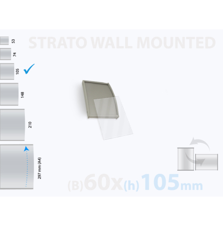 Strato, väggmonterad skylt, skyltyta 60x105mm 