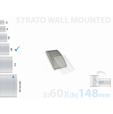 Strato, väggmonterad skylt, skyltyta 60x148mm