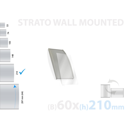 Strato, väggmonterad skylt, skyltyta 60x210mm 
