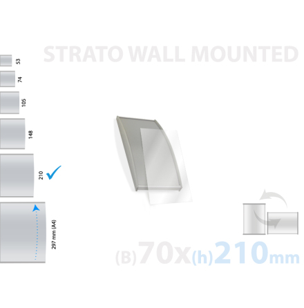Strato, väggmonterad skylt, skyltyta 70x210mm