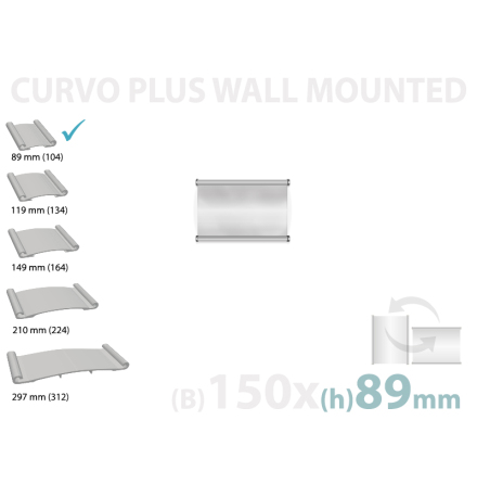 CURVO väggmonterad skylt, instick 150x89mm 
