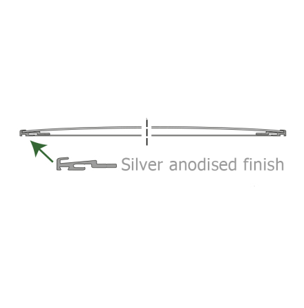 Universal kantprofil fr att bygga strre skyltar- Silver anodised