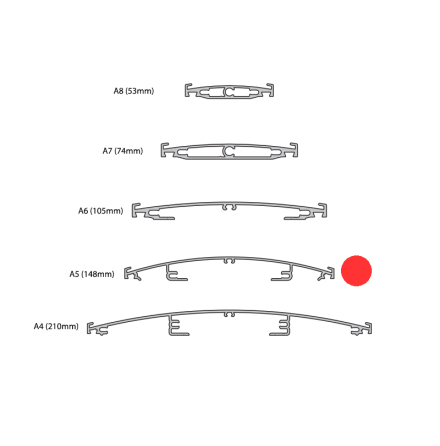 Strato profil, bred 148mm bredd (A5)