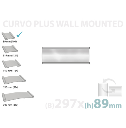 CURVO vggmonterad skylt, instick 297x89mm