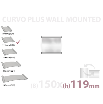 CURVO vggmonterad skylt, instick 119x150mm