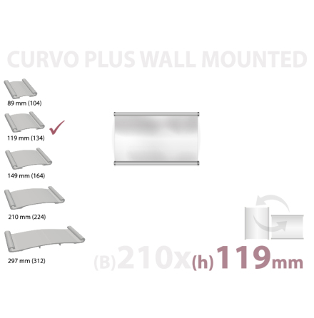 CURVO vggmonterad skylt, instick 210x119mm
