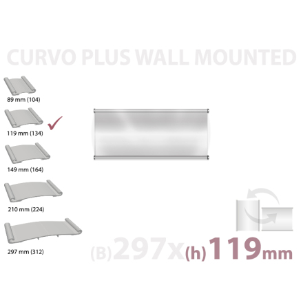 CURVO vggmonterad skylt, instick 297x119mm 