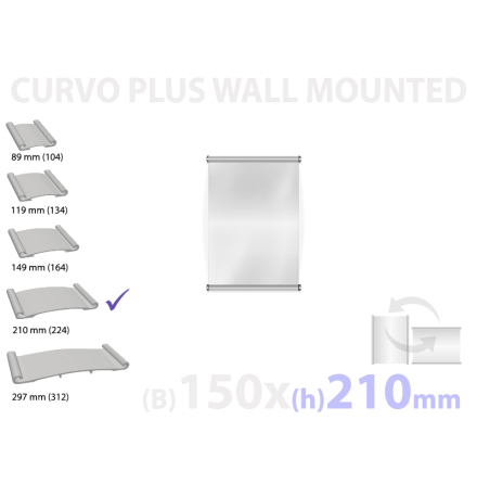 CURVO vggmonterad skylt, instick 150x210mm