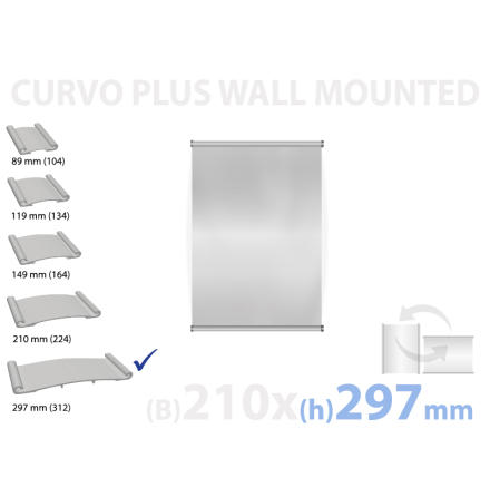 CURVO vggmonterad skylt, instick 210x297mm A4