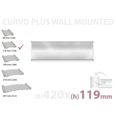 CURVO vggmonterad skylt, instick 420x119mm