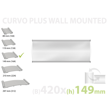 CURVO vggmonterad skylt, instick 420x149mm