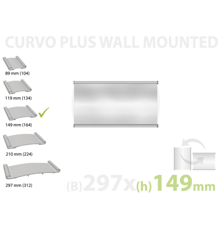CURVO vggmonterad skylt, instick 297x149mm 