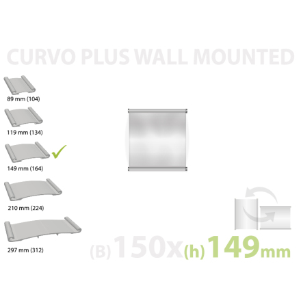 CURVO vggmonterad skylt, instick 150x149mm