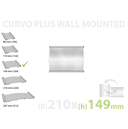 CURVO vggmonterad skylt, instick 210x149mm A5