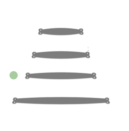 Dubbelsidigt sidstycke(endcap) till Curvoflaggskylt, 150mm