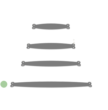 Dubbelsidigt sidstycke(endcap) till Curvoflaggskylt, 210mm